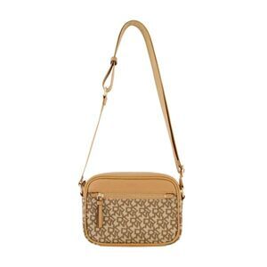 DKNY Tan Pebble Logo Crossbody Bag – Stylish, Lightweight & Travel-Ready
